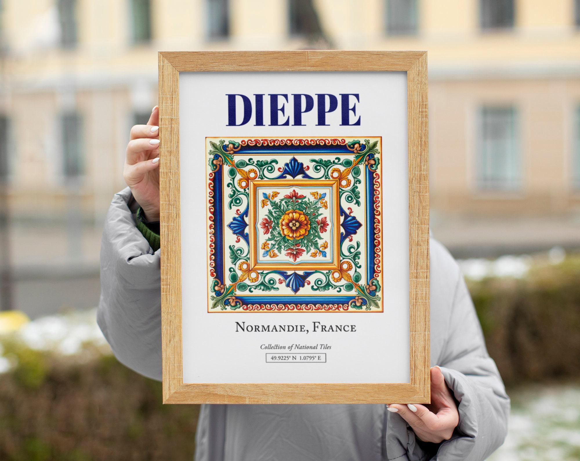 フランス　アンティーク　陶器　壁飾り　Dieppe フランス アンティーク 陶器 壁飾り Dieppe