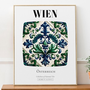 Vienna Austria Art Print, Traditional Tile Pattern Poster