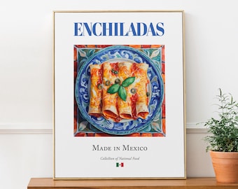 Enchiladas Print, Traditional Mexican Food Poster