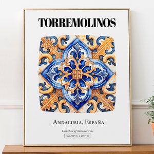 Póster con estampado de azulejos de Torremolinos, Andalucía, España