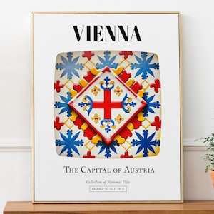 Vienna Austria Tile Art Print: Traditional Pattern Poster