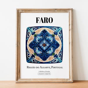 Faro Portugal Tile Art Print: Traditional Algarve Pattern Decor image 8