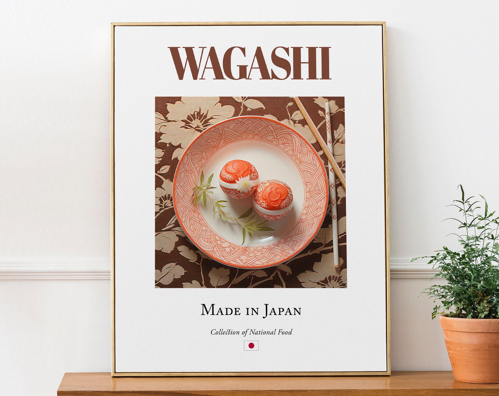 Wagashi Print, Traditional Japanese Food Poster, Kitchen Cafe