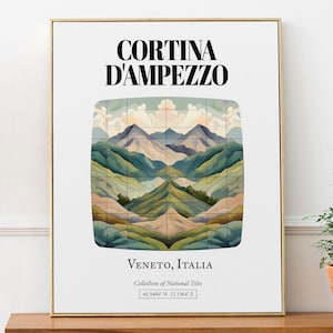 Cortina d&#39;Ampezzo Alpine Tile Pattern: Italian Dolomites Elegance Wall Art