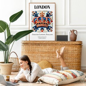 London Royal Charm: Traditional Tile Pattern Aesthetic Wall Art Decor Print Poster image 6