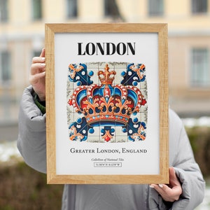 London Royal Charm: Traditional Tile Pattern Aesthetic Wall Art Decor Print Poster image 8