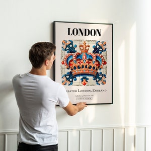 London Royal Charm: Traditional Tile Pattern Aesthetic Wall Art Decor Print Poster image 5