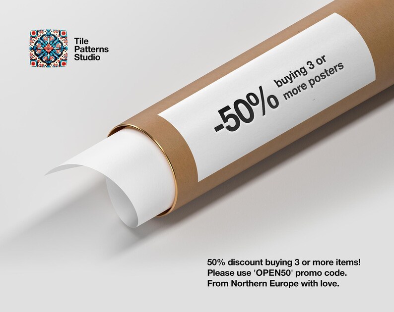a roll of brown paper with a 50 % discount on it