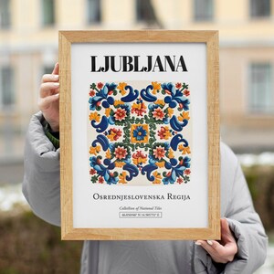 Ljubljana Slovenia Tile Art Print: Traditional Pattern Decor image 7