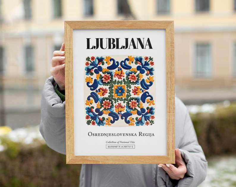 Ljubljana Slovenia Tile Art Print: Traditional Pattern Decor image 7