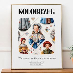 Impresión de arte de Kołobrzeg Polonia, patrón de azulejos tradicionales Póster