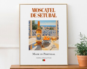 Moscatel De Setúbal Print, Traditional Portugal Drink, Kitchen Bar Wall Art