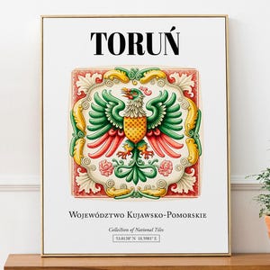 Impresión artística de azulejos de Toruń, Polonia, póster con patrón tradicional