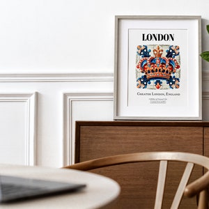 London Royal Charm: Traditional Tile Pattern Aesthetic Wall Art Decor Print Poster image 4