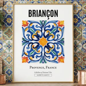 Briançon France Tile Art Print, Provence Decor