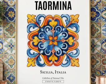 ヴェネツィアのタイル模様のアートプリント、イタリア沿岸の装飾