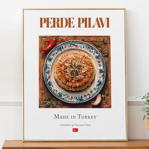 Turkish Perde Pilavi Food Art Print, Kitchen Decor