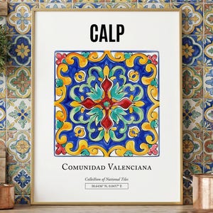 Calp, Valencian Community, Spain - Traditional Tile Pattern Home Decor Print Poster
