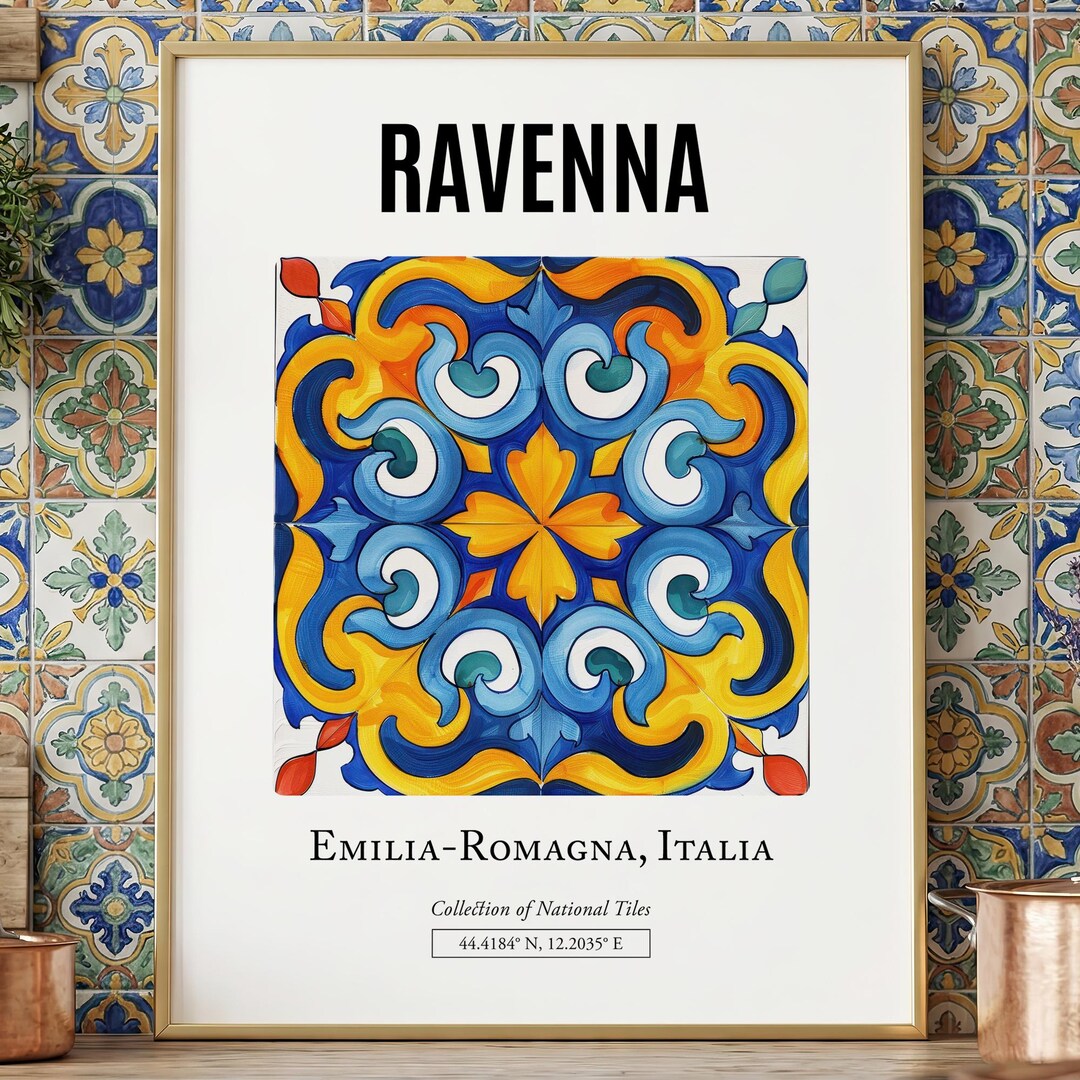 Ravenna Tile Pattern Print: Italian Mosaic Wall Art Decor - Etsy