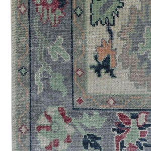 Tuscan Ivory Teal persianknots Oushak made in 100% Wool natural dying Area Rug Living Room, Bed Room, Any Room Quick Ship
