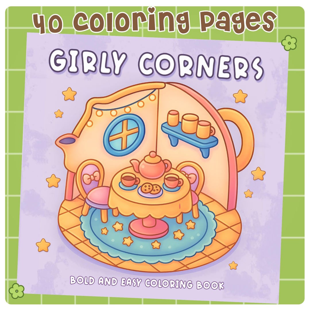 Cozy Corners Coloring Book for Girls: 40 Printable Pages (PDF) - Etsy