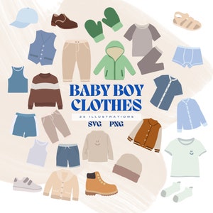 Vêtements pour bébé garçon SVG, Enfants de la crèche PNg, Boho Little Boy Baby Shower, Clipart de la crèche