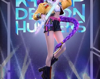Statuette Rumi imprimée en 3D - Chasseurs de démons K-pop - Modèle à peindre ou à vernir