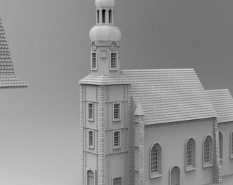 Église de Wartenburg - Maquette historique pour jeux de plateau et dioramas - Décor fantastique/historique en résine - Échelle 28 mm/15 mm