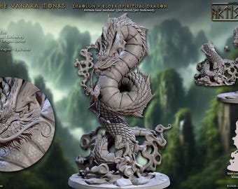Zhaolun, Dragon Spirituel Ancestral - Figurine de Boss Épique - Socle de 100 mm - Impression 3D en Résine - Jeu de Rôle sur Table / Donjons et Dragons