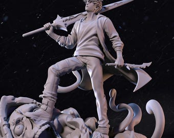 Statue/Figurine articulée de Sung Jin-Woo (Solo Leveling) – Modèle en résine imprimé en 3D