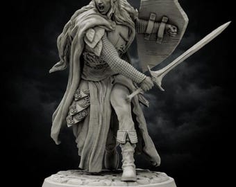 Guerrier Eleven - Guerrier de fantasy nordique - Miniature détaillée en résine - Figurine épique pour collectionneurs et jeux de plateau 32 mm