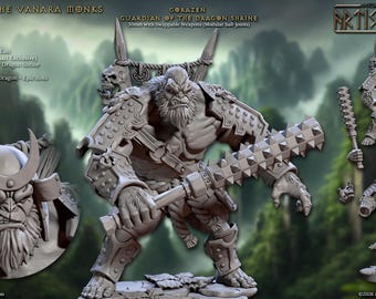 Sanctuaire du Dragon Gardien Gorazen - Grande figurine de héros - Socle de 30 mm - Impression 3D en résine - Boss DnD