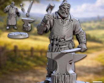 Torben le forgeron - Miniature fantastique en résine (Artisan Guild)