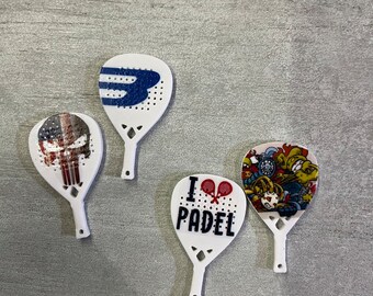 Personalized padel racket keyrings