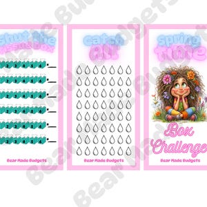Spring Box Savings Challenge, Search & Save Cash Stuffing Game, Printable Budget Challenge, Cute Seasonal Money Tracker Bundle