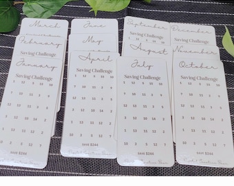 Mini Monthly Savings Challenge: Set of 12 Trackers | A6 Binder Size