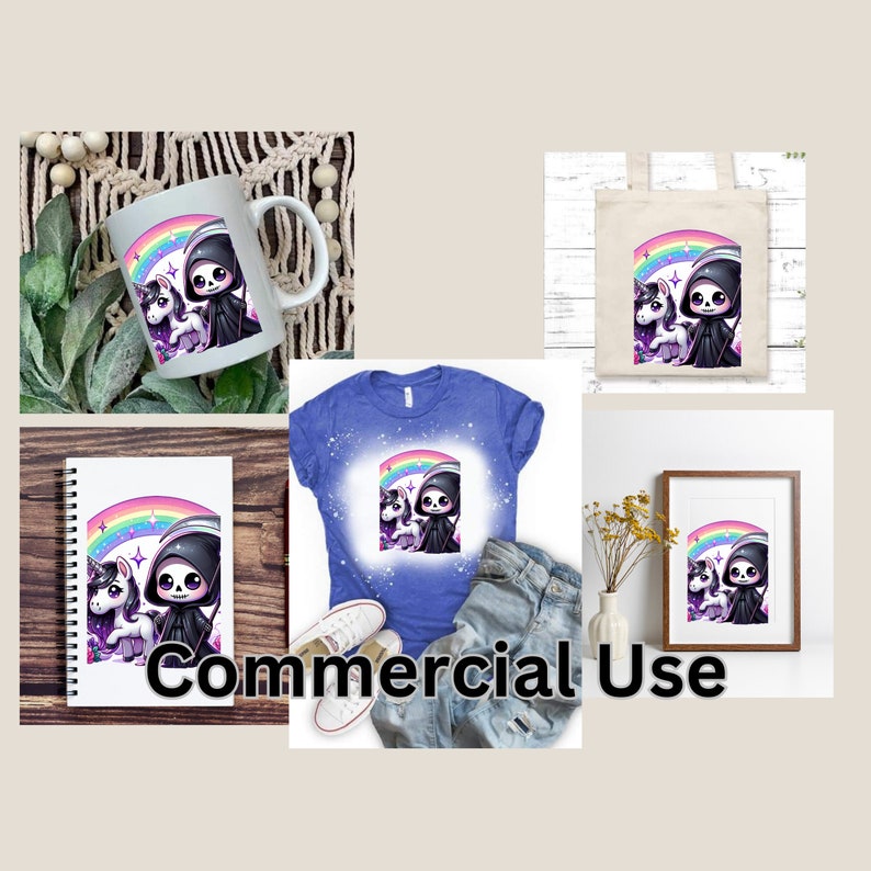 Cute Kawaii Grim Reaper Rides A Unicorn Rainbow Death Metal PopSockets PopGrip: Swappable Grip For Phones & Tablets