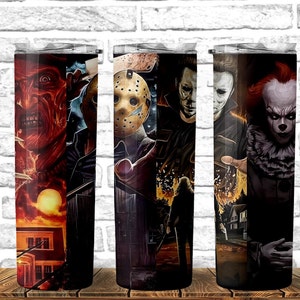 Halloween Horror Tumbler wrap - 20 oz Skinny Sublimation Design, PNG DIGITAL ONLY, Tumbler Wrap, Digital, Halloween Scream Tumbler