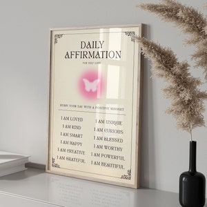 Cartel de aura de afirmaciones diarias, cartel de salud mental, cartel de terapia, cartel espiritual, impresión de afirmación, DESCARGA DIGITAL