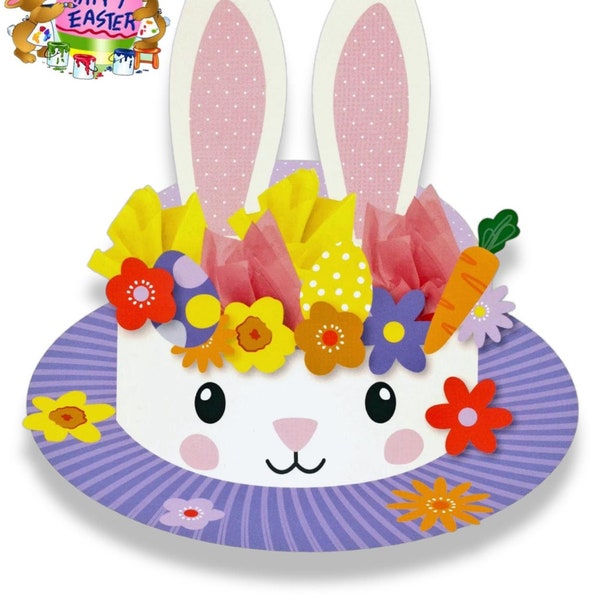 Easter Bonnet Kit Make Your Own Easter Bonnet Hat Over 40 Pieces Easter Bonnet Decorating Kit Easter Craft Supplies for Kids