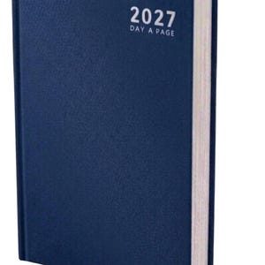 2027 diary A6 A5 A4 Page a Day Week to View Diary Hardback Full Year Planner Case bound Back Cover Blue