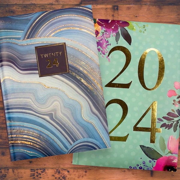 2024 Diary A5 Week to View Diary Hardback Full Year Planner Case bound Back Cover