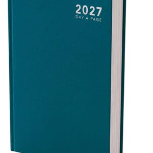 2027 diary A6 A5 A4 Page a Day Week to View Diary Hardback Full Year Planner Case bound Back Cover Green