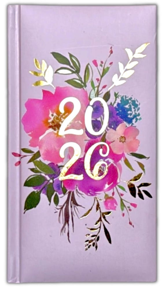 2025 Diary Slim Week To View Hard Cover Slimline Notebook Planner Journal Floral - Foto 11