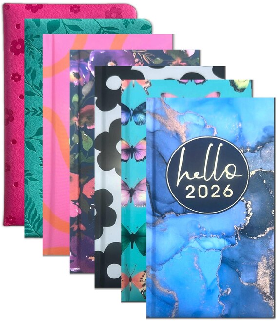 2026 Diary Slim Size Week to View Jan-Dec Diaries Full Year Hardback