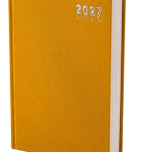2027 diary A6 A5 A4 Page a Day Week to View Diary Hardback Full Year Planner Case bound Back Cover Yellow