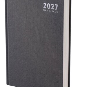 2027 diary A6 A5 A4 Page a Day Week to View Diary Hardback Full Year Planner Case bound Back Cover Gray
