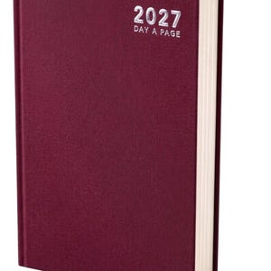 2027 diary A6 A5 A4 Page a Day Week to View Diary Hardback Full Year Planner Case bound Back Cover Red