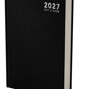 2027 diary A6 A5 A4 Page a Day Week to View Diary Hardback Full Year Planner Case bound Back Cover Black