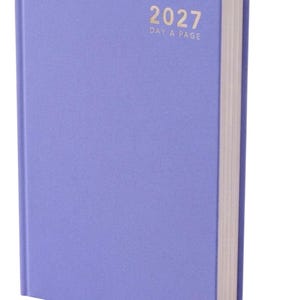 2027 diary A6 A5 A4 Page a Day Week to View Diary Hardback Full Year Planner Case bound Back Cover Lilac